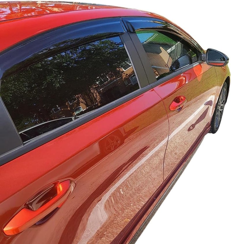 Optimal Co 2019-2024 Tape-on Rain Guards for Kia Forte Side Window Deflector Visors EX FE GT LINE LXS Durable Tinted Vent Shade 2020 2021 2022 2023 - Image 3